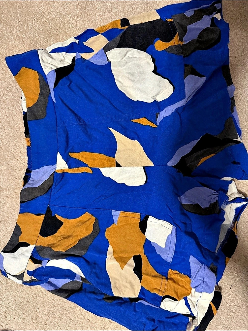 Nine West Abstract Printed Shorts in Blue Size Medium